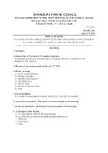 SHAWBURY PARISH COUNCIL Agenda April  2019